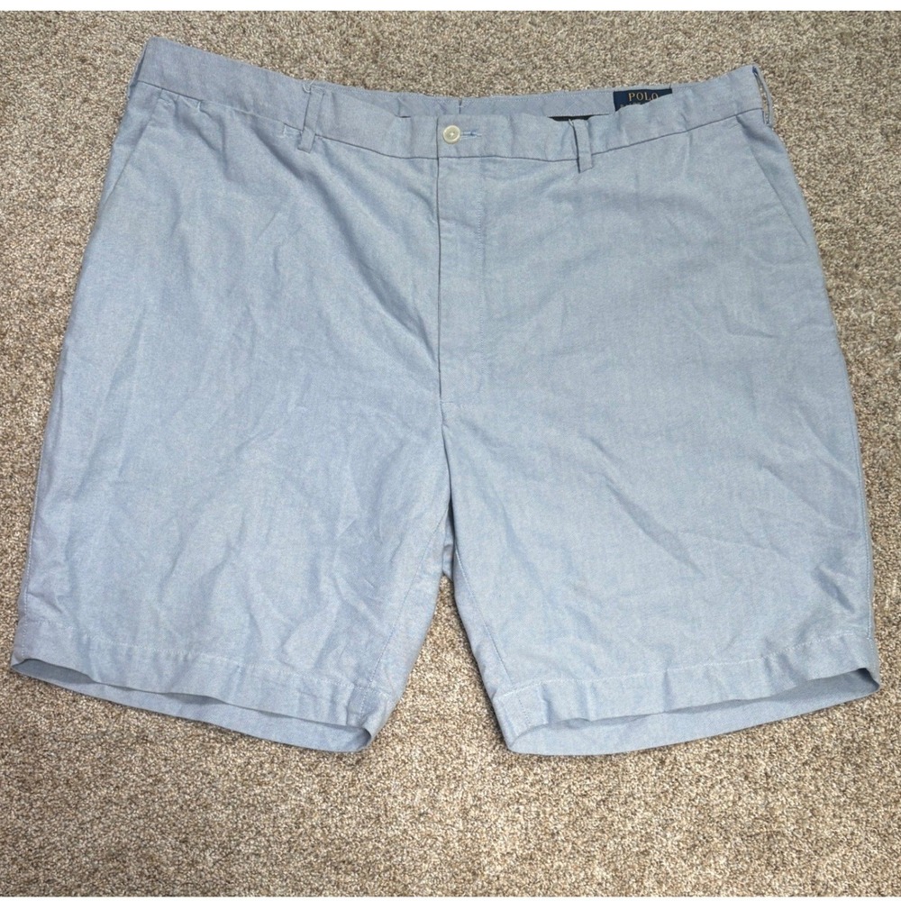 Polo Ralph Lauren Shorts Mens‎ 44B Blue Oxford Cotton Flat Front Casual Classic